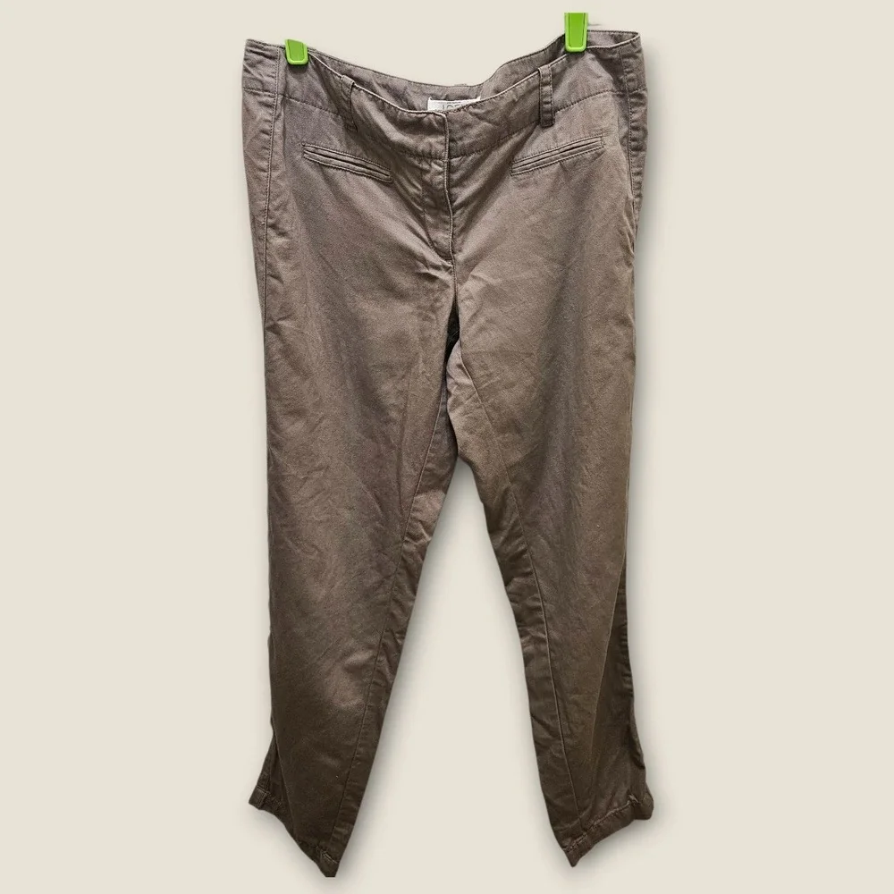 Ann Taylor LOFT‎ Marisa Fit Women's Brown Linen Blend Casual Pants Size 8